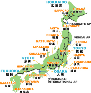 Japan Rail Pass Map 